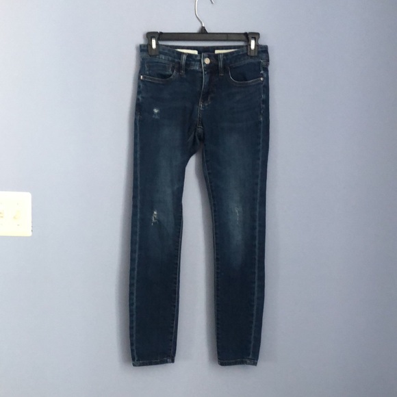 ⭕️ PRICE FIRM Anthropologie Size 25 Pilcro Blue Distressed Stet Skinny Jeans - Picture 2 of 6